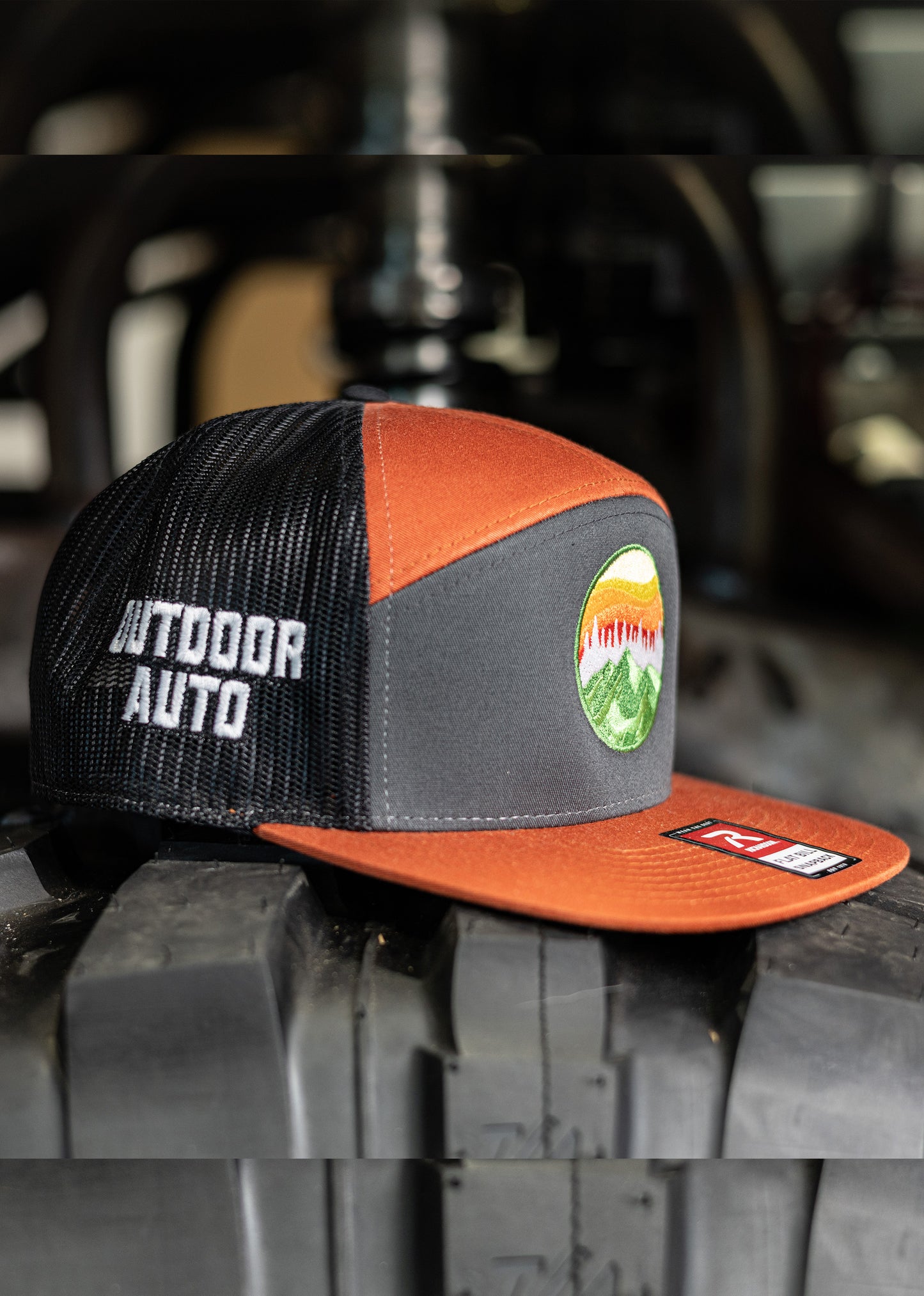 Burnt Orange and Grey Logo Hat