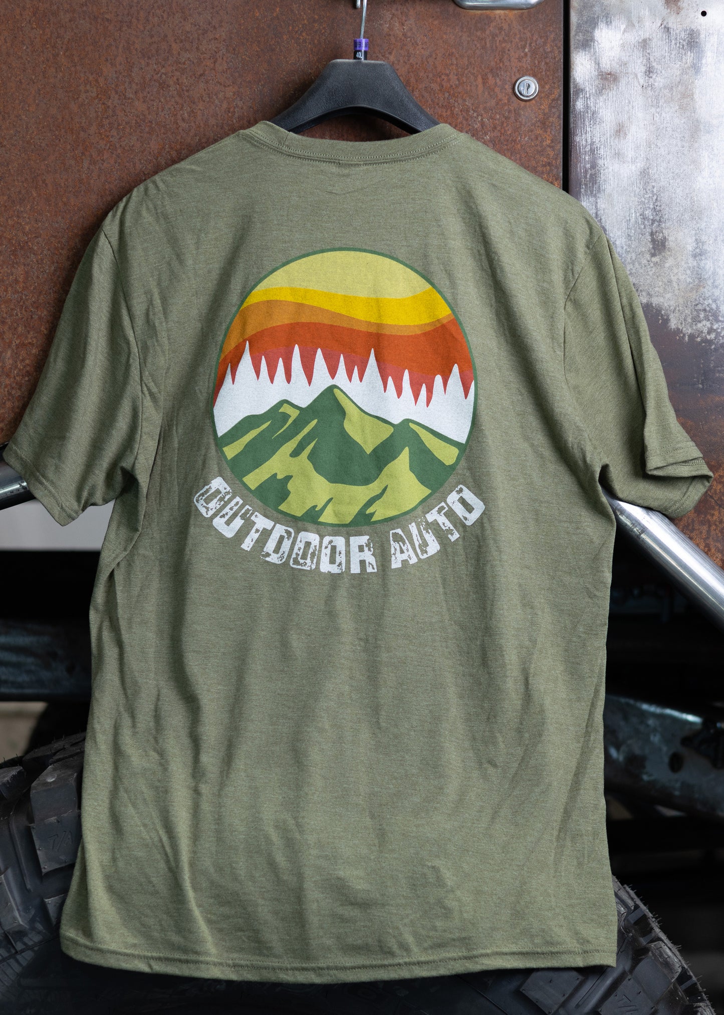 Military Green Logo Crew Tee