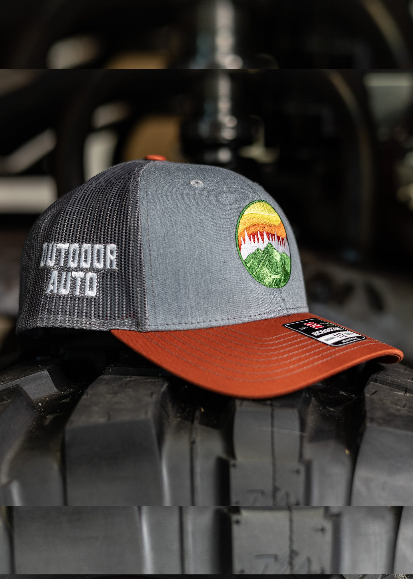 Burnt Orange and Grey Logo Trucker Hat
