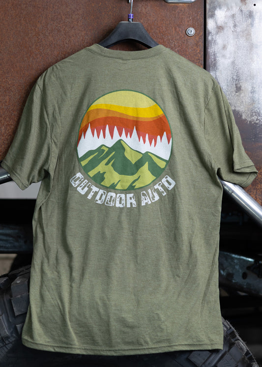 Military Green Logo Crew Tee